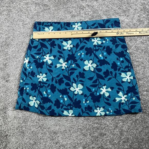 Patagonia Button Out Boardie Swim Skirt Womens 6 Nylon Floral Snap Blue - Picture 7 of 10